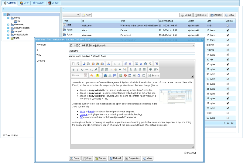 Jease 基于 Java 的内容网站开发框架