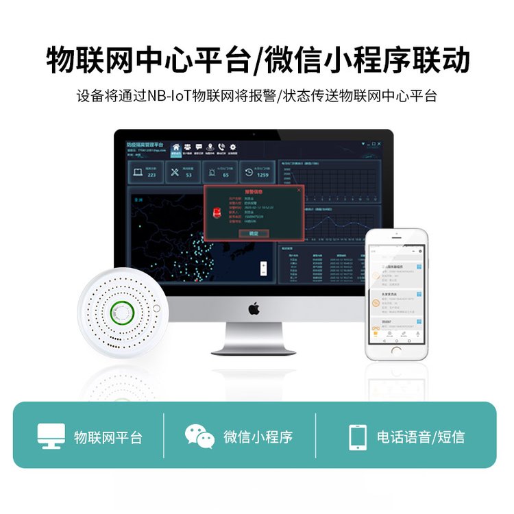 巡鹰安防物联网温度探测感应器NB温度感应报警器智能温感