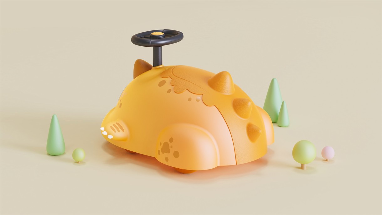 新型儿童滑行车—小怪兽滚球主题工业/产品设计