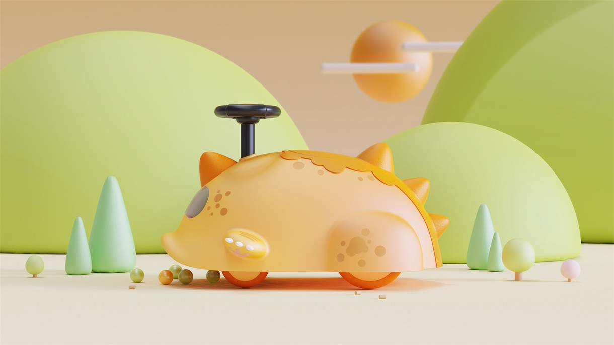 新型儿童滑行车—小怪兽滚球主题工业/产品设计