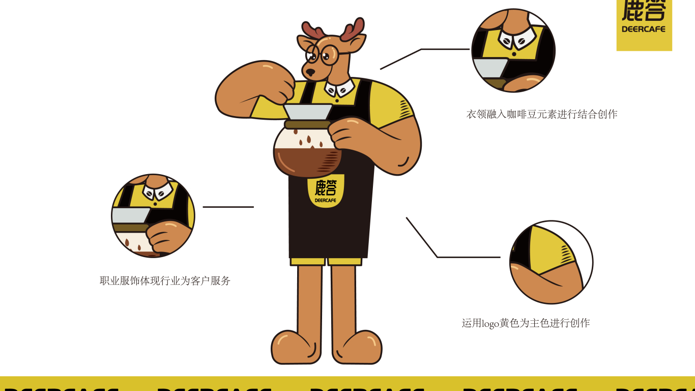 鹿答咖啡饮品吉祥物设计中标图2